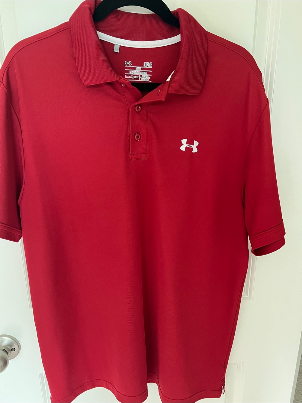 Under Armour Red Short-Sleeve Polo with Logo